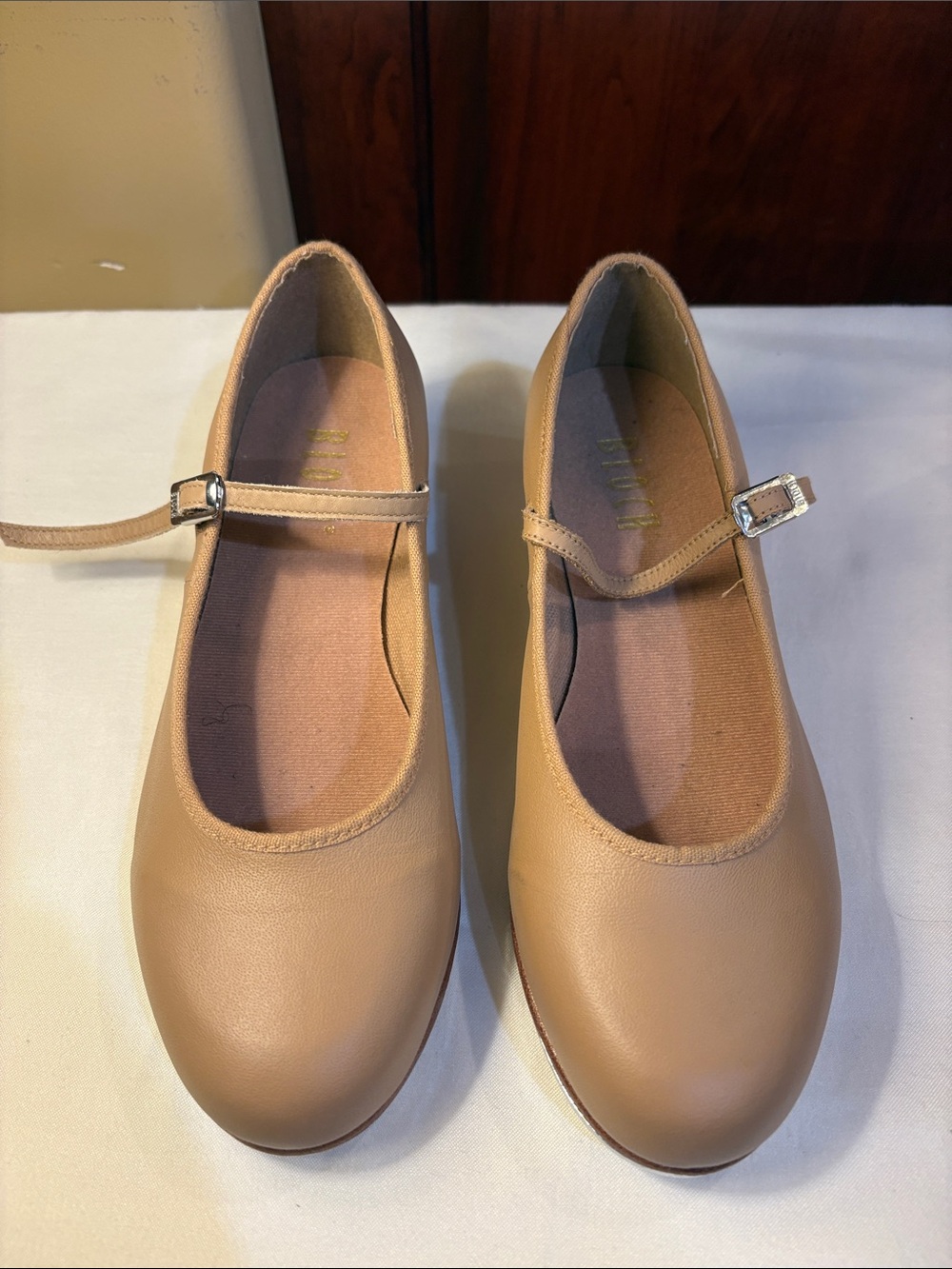 Bloch Nude Mary Jane Heels with Ankle Strap